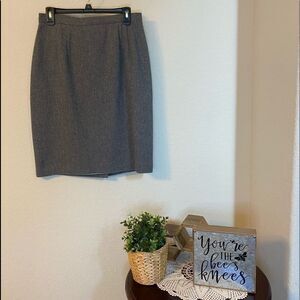 Isaac Hazan Grey Wool A-line Skirt (12)